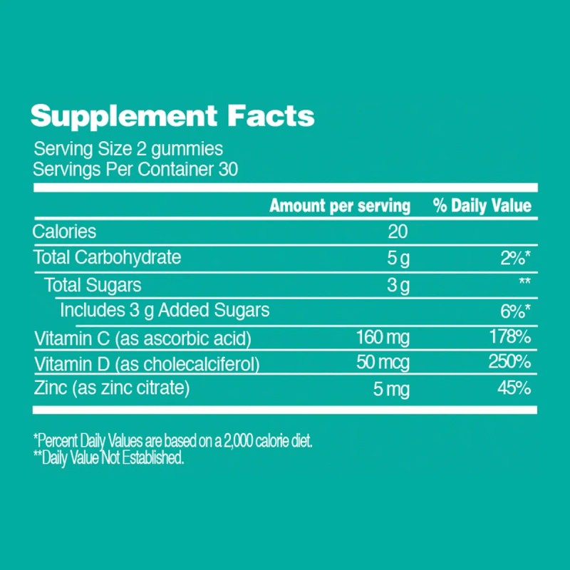 Freeyu Gomitas Inmunidad Vitaminas C D Zinc 60 Gomitas