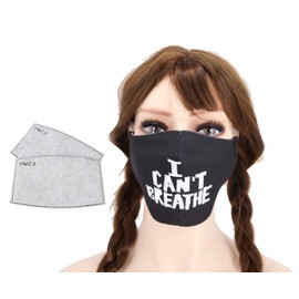 Zzteck I CAN'T BREATHE Face Mask Fabric Cloth Mouth Cover With Filters Bandanas