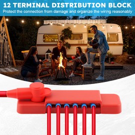 iayokocc Power Distribution Block with Cover, Bus Bar 12V 150A 1/4" Stud Power Distribution Terminal Block, Automotive Marine Battery Busbar Terminal Block for Car Trailer RV Boat