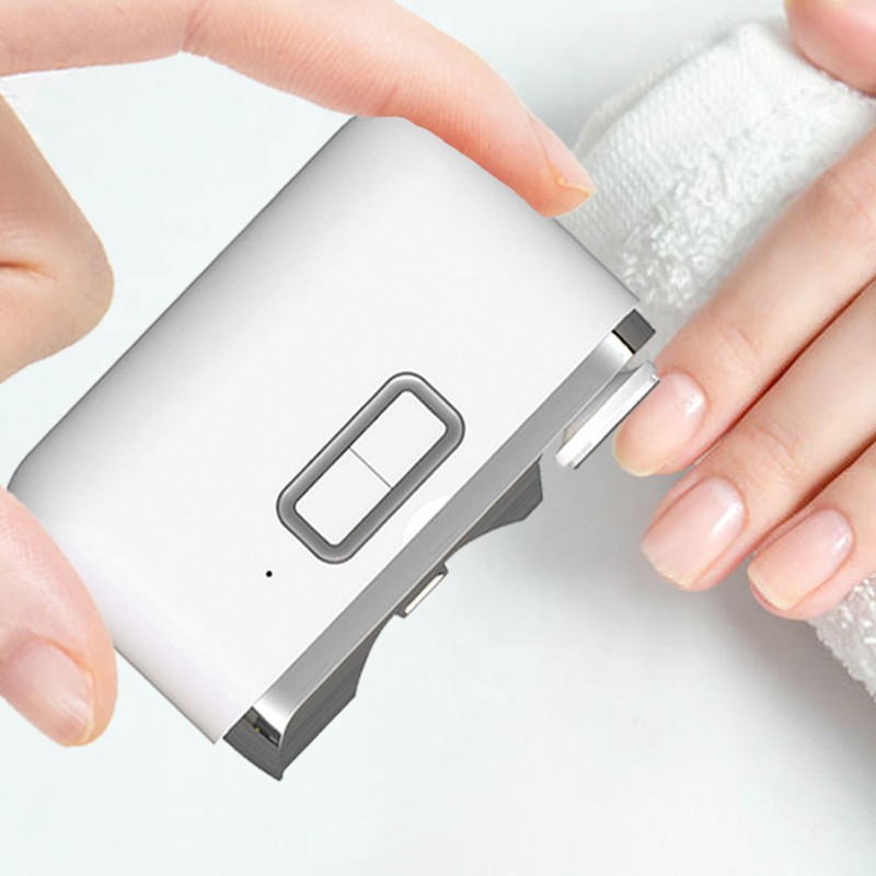 Electric Nail Clippers Portable Fingernail Trimmer File with Lighting for