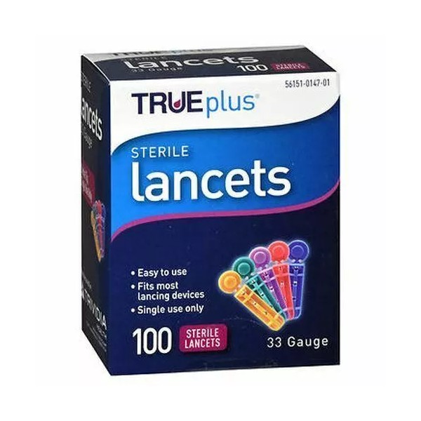 TRUEplus Universal Twist Top 33 Gauge Lancets - Box 100