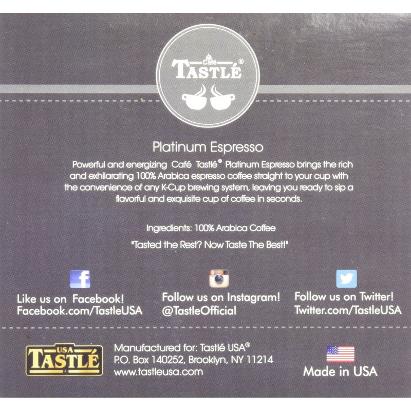 Cafe Tastlé Platinum Espresso Roast Single Serve Coffee, 12 Count