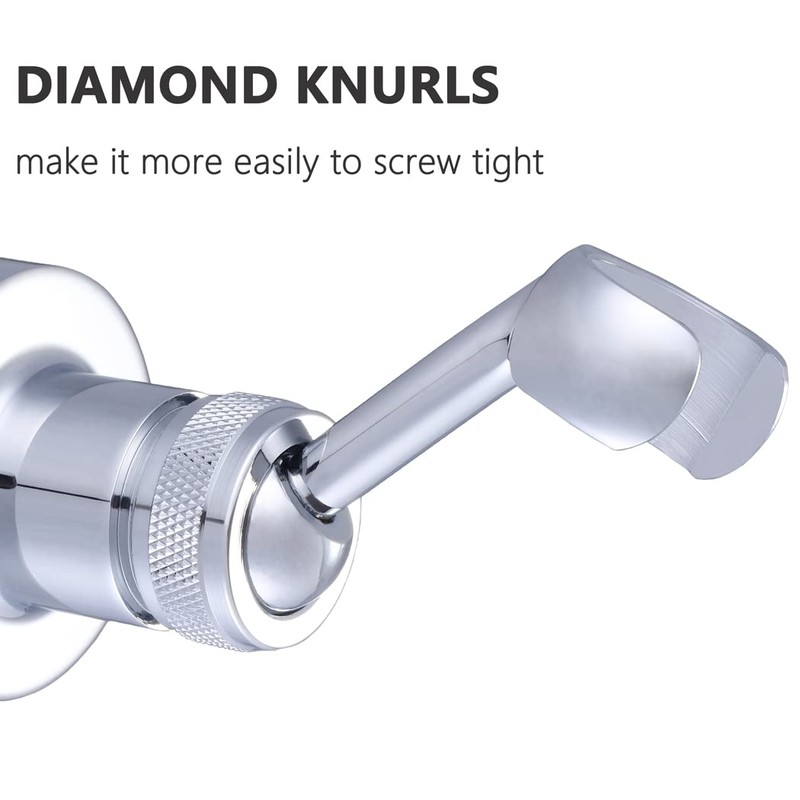 HIMREYLD Shower Head Holder Bracket Copper, Chrome Plated 360 Degrees