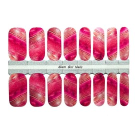 Glam Girl Nails Pink and Gold Marble Nail polish strips / Nail Wraps / Nail Stickers