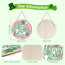 St. Patrick's Day Door Decorations and Party Banners, both featuring 3D Effect Shamrock Wooden Plaques design, perfect for Ornaments and Door Hangings at an Irish Holiday Party