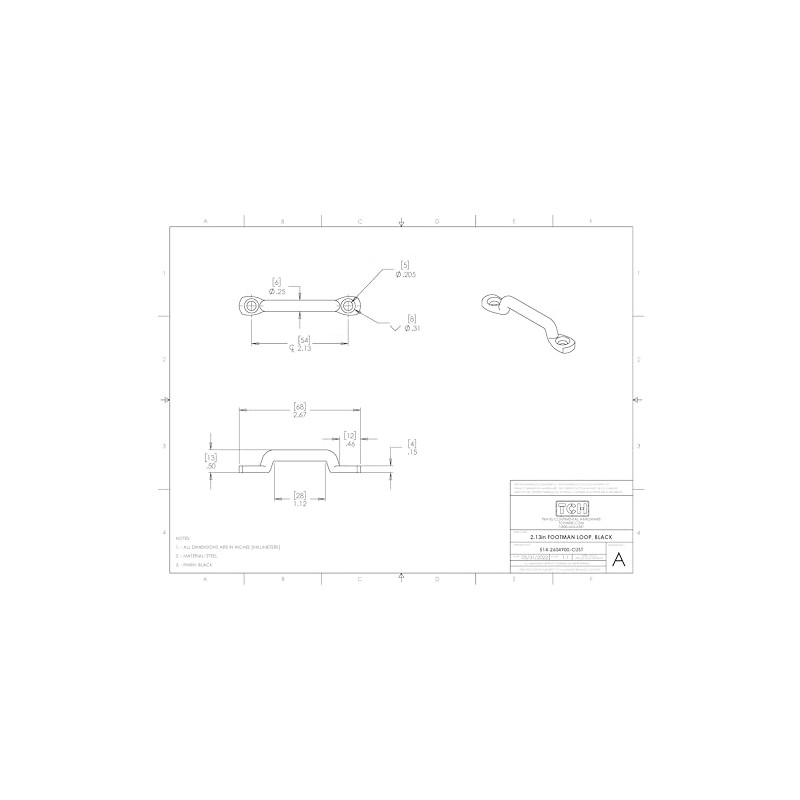 TCH Hardware 2 Pack Black Footmans Loop