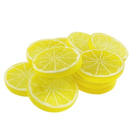 Tegg ArtificiaLemon Limes Slice 12PCS Yellow Lifelike Fake Lemon Limes Slices Simulation Fruit Model