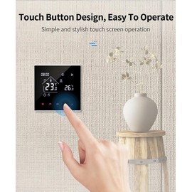 RKHK M4 Thermostat Smart Wi-Fi Room Thermostat for Water, Underfloor Heating, Digital Heating Thermostats, 230 V, Wall Thermostat, Tuya, Compatible with Alexa, Google Assistant