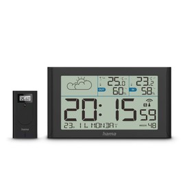 Wetterstation "Sylt", mit Außenfühler, Funk, Wecker, schwarz