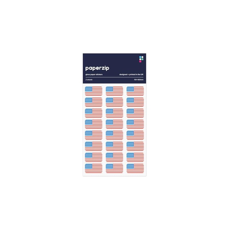 PAPERZIP - USA Flags (American Flag, U.S. Flag) – 48