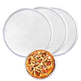 YKUKIZEE 3 Pack 12 inch Pizza Mesh Tray for Oven Aluminium, 30 cm Crispy Pizza Screen with Hole Non Stick, Round Reusable Pizzas Net Trays for Oven Baking Restaurant