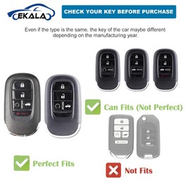 EKALA for Honda Key Fob Cover Case with Keychain, 5 Buttons Soft TPU Key Case Protector Compatible with 2023 Honda Civic Accord Pilot CR-V HR-V Key Fob Case (CL-Hod-5R-S)