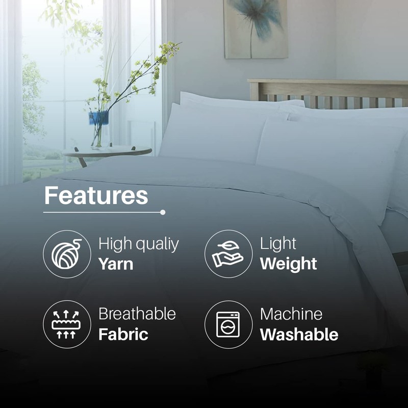 DTEX HOMES Fitted Sheets 400 Thread Count 40cm/16Inch Extra Deep