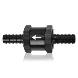 QKYS 3/8" Aluminium Alloy One Way Fuel Check Valves, Brake Booster Check Valve Engraved with Flow Direction, Fuel Line Check Valve for Petrol, Diesel, Gas, Oil, Water, Ship Fuel Systems(10mm)