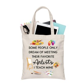 PLITI Art Teacher Tote Bag Some People Dream Of Meeting Their Favorite Artists I Teach Mine For Art Lover Gift Painter Gift (I Teach Artist TGU)