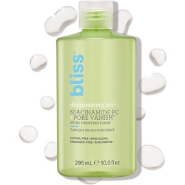 Bliss Dissipating Niacinamide Toner - 10 Fl Oz Purifies and Minimizes Pore Complexes Alcohol-Free Face Clean, Vegan Cruel-Free Glow Boosting Toner / 블리스 소멸 작용 니아신아마이드 토너 - 10 Fl Oz 모공 복합체 정화 및 최소화 무알코올 페이스 깨끗하고 비건 크루얼 프리 Glow Boosting Toner