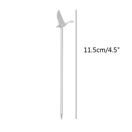 Stainless Steel Greylag Goose Martini Cocktail Picks for Fruit,Cocktail,Party,Wedding Set of 6 (Silver)