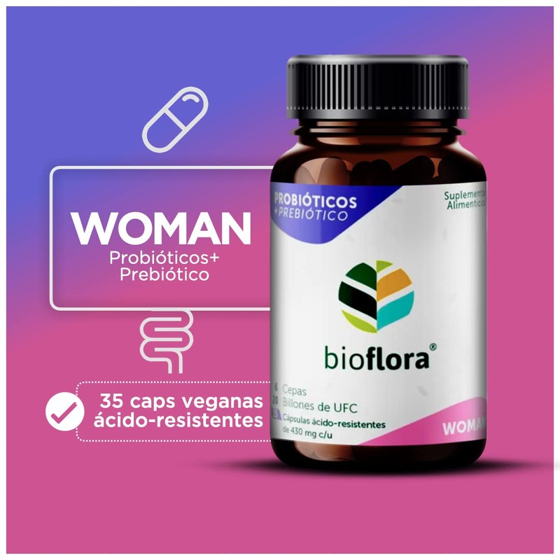 Probioticos Bioflora Woman 35 cápsulas, que contienen mezcla de 6