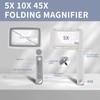 Magnifying Glass with Light, 5X 10X 45X Rechargeable Page Magnifier