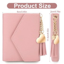 Ladies Purse, 2 Pcs Small Wallet for Woman, Slim Purse Small Synthetic Leather Wallet, with Multiple Card Slots and Roomy Compartment, for Woman and girl