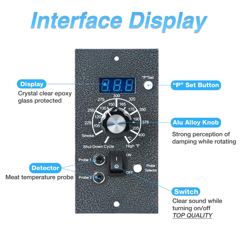 Digital Thermostat Controller for Traeger Wood Pellet Grill Control Panel