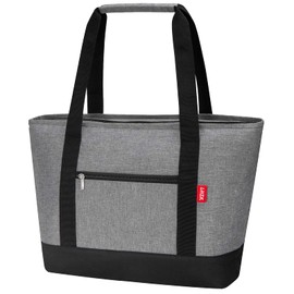 LHZK Cooling Bag, Eco Bag, Foldable Tote Bag, Lunch Bag, 6.1 gal (28 L) Large Capacity, Shopping Bag, Large Size, Thermal Bag, For Outdoor Activities, Picnics, BBQs, Beach, Camping, Commuting to Work (Gray)