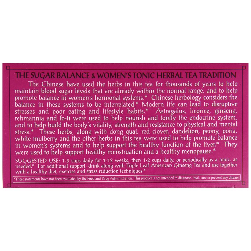 Triple Leaf Tea, Sugar Balance, 20 Tea Bags (Pack of