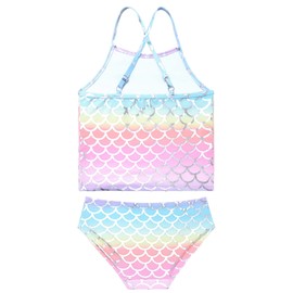 QPANCY Trajes de baño para niñas con Bandera Americana, Trajes de baño para niños, Sirena Rainbow 776, 10-11 Años