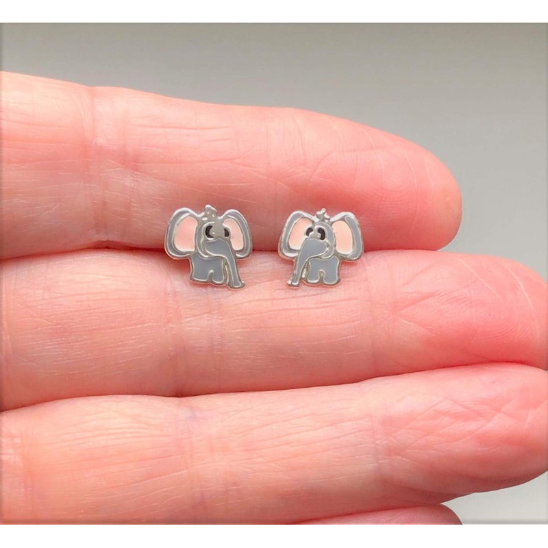 Elephant Earrings 925 Sterling Silver