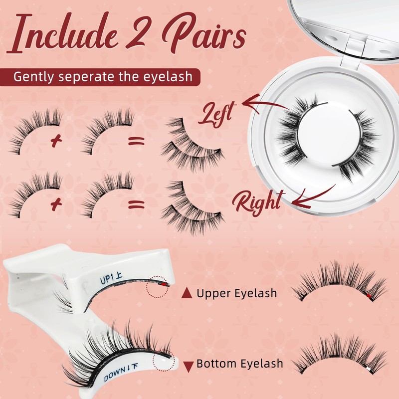 Magnetic Eyelashes with Applicator Soft Magnetic Lashes Natural Look Wispy
