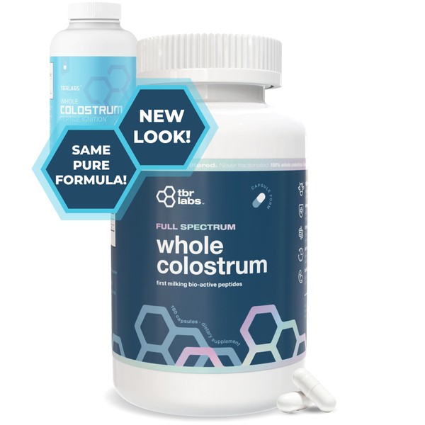 TBR Labs Pure Bovine Colostrum 180 Capsules - Antibiotic and