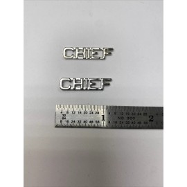 Chief- Silver Police Collar Brass - Pin and Clutch Backing - NEW - Rank Insignia
