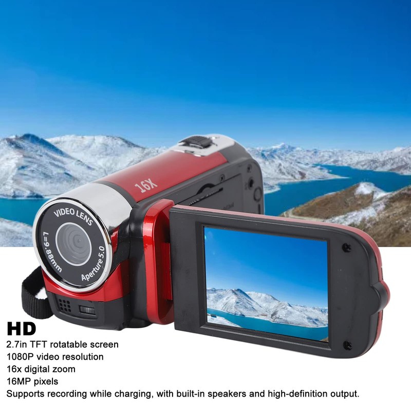 Video Camera Camcorder, 16x 1080P 30FPS Vlogging Camera Recorder with