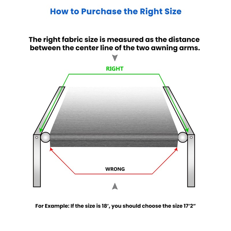 Xenjum RV Awning Fabric Replacement, 18.5oz Heavy-Duty Weatherproof Vinyl Camper