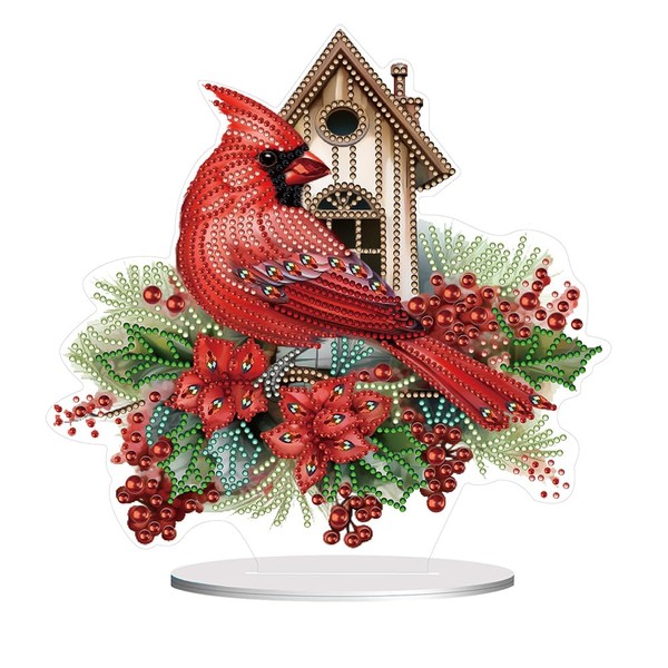 Ceitura Acrylic Table Top Diamond Art Painting Ornament Kits Cardinal