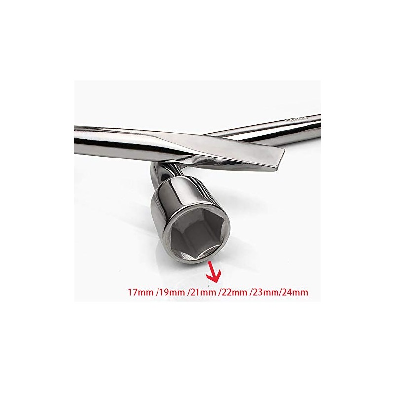 TopHomer Chrome Vanadium Steel Wheel Nut Wrench 22MM Hex Socket