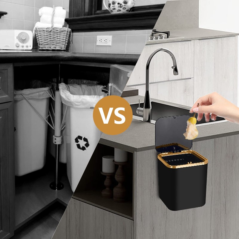 yuejuhe Small Table Rubbish Bin, Mini 2 L, Table Waste