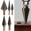 5pcs High Speed Steel Cone Step Drill Bit Metal Hole