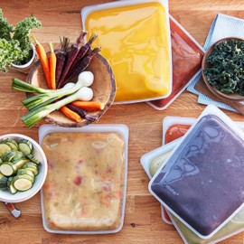 Stasher Silicone Reusable Storage Bag, Half Gallon Bag, Reusable Freezer Bags, Microwave, Dishwasher, Oven Safe, Sous Vide, Premium Lunch Container, Eco Friendly, Food Storage Bags, 64 oz, Black