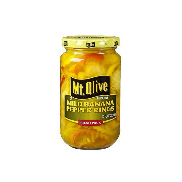 Mt. Olive Mild Banana Pepper Rings - 12 oz Glass Jar