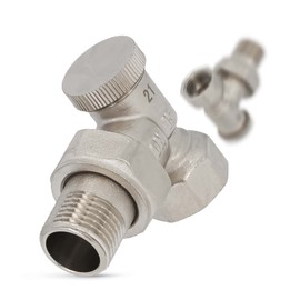 Radiator Return Fitting 1/2 Inch Angled Lock Shield Shut-off Valve High Quality Brass Colour Chrome