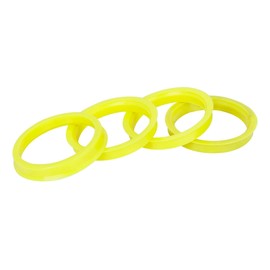 X AUTOHAUX 4pcs Plastic 66.6mm to 57.1mm Car Hub Centric Rings Yellow