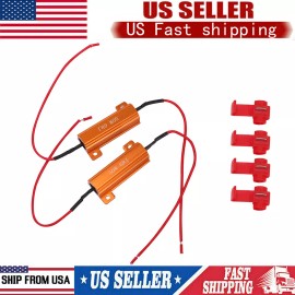 2pcs Load Resistor 50W 6RJ 6ohm LED Decoder Fix Hyper Flash Turn Signal Blinker