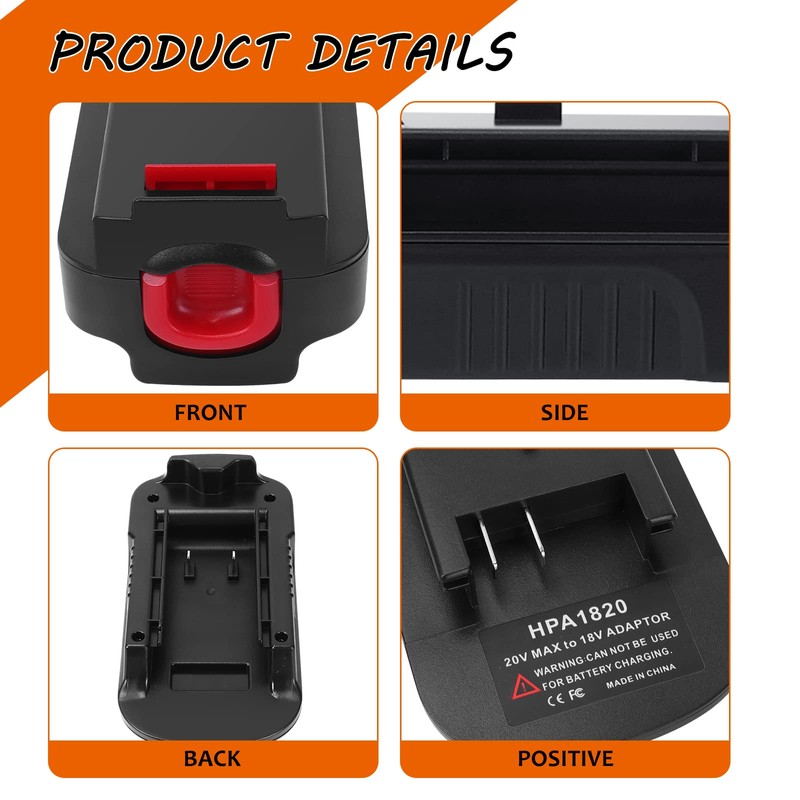 LaiPuDuo 20V Adapter HPA1820 for Black&Decker LBXR2020 18V to 20V