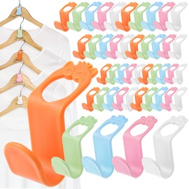 SLMT Space Saving Hanger Extender Hooks - 200PCS, Fits Plastic, Velvet, Wooden, Wire & Heavy Duty Hangers - Closet Organizer