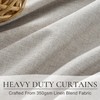 Natural Melange Taupe Blackout Curtains 102 Inch Long Flax Linen