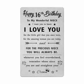 HYHYDHP Niece 16th Birthday Card - Happy 16th Birthday Gifts for Niece - Niece 16 Year Old Birthday Cards Sweet