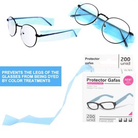 Disposable Glasses Leg Sleeves, Glasses Leg Cover Hair Color Hair Dye Glasses Legs Cover Home Salon Spa(Light Blue)