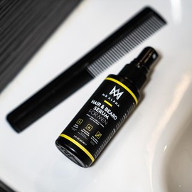MR ALPHA NEW | MR ALPHA Biotin & Saw Palmetto Hair and Beard Growth Serum: Achieve Thicker, Fuller Hair & Beard, Combat Men's Hair Loss, Enhance Patchy Beard Growth, Nourish with Effective Hair and Beard Care, Convenient 2oz Spray Bottle Hair Care Comfor