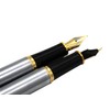 Gullor 5PCS Fountain Pens BE388 Gold Trim, Medium Nib, Silver